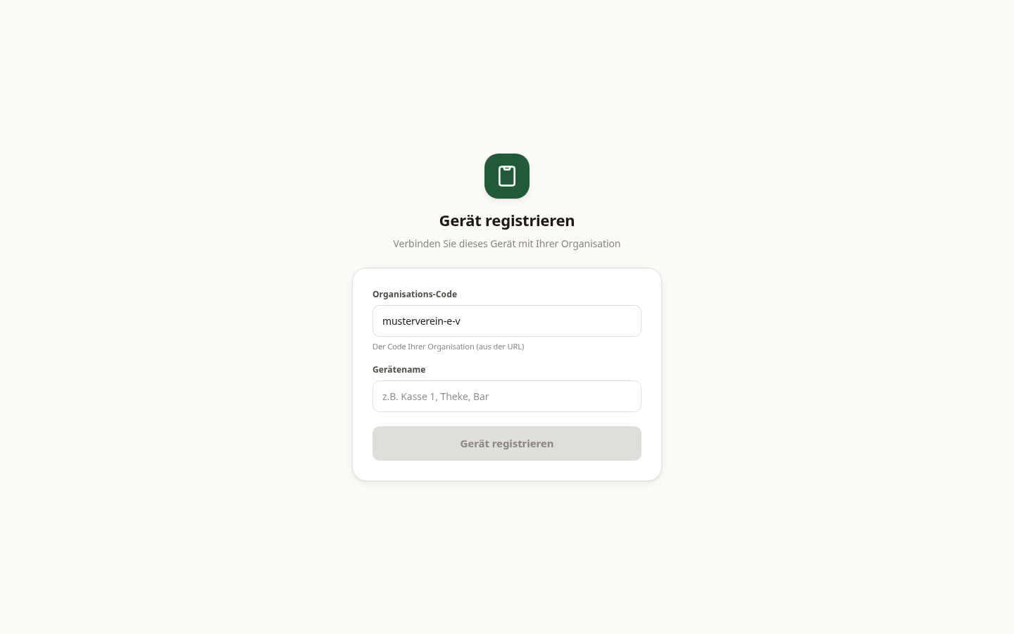 Geräte-Registrierung