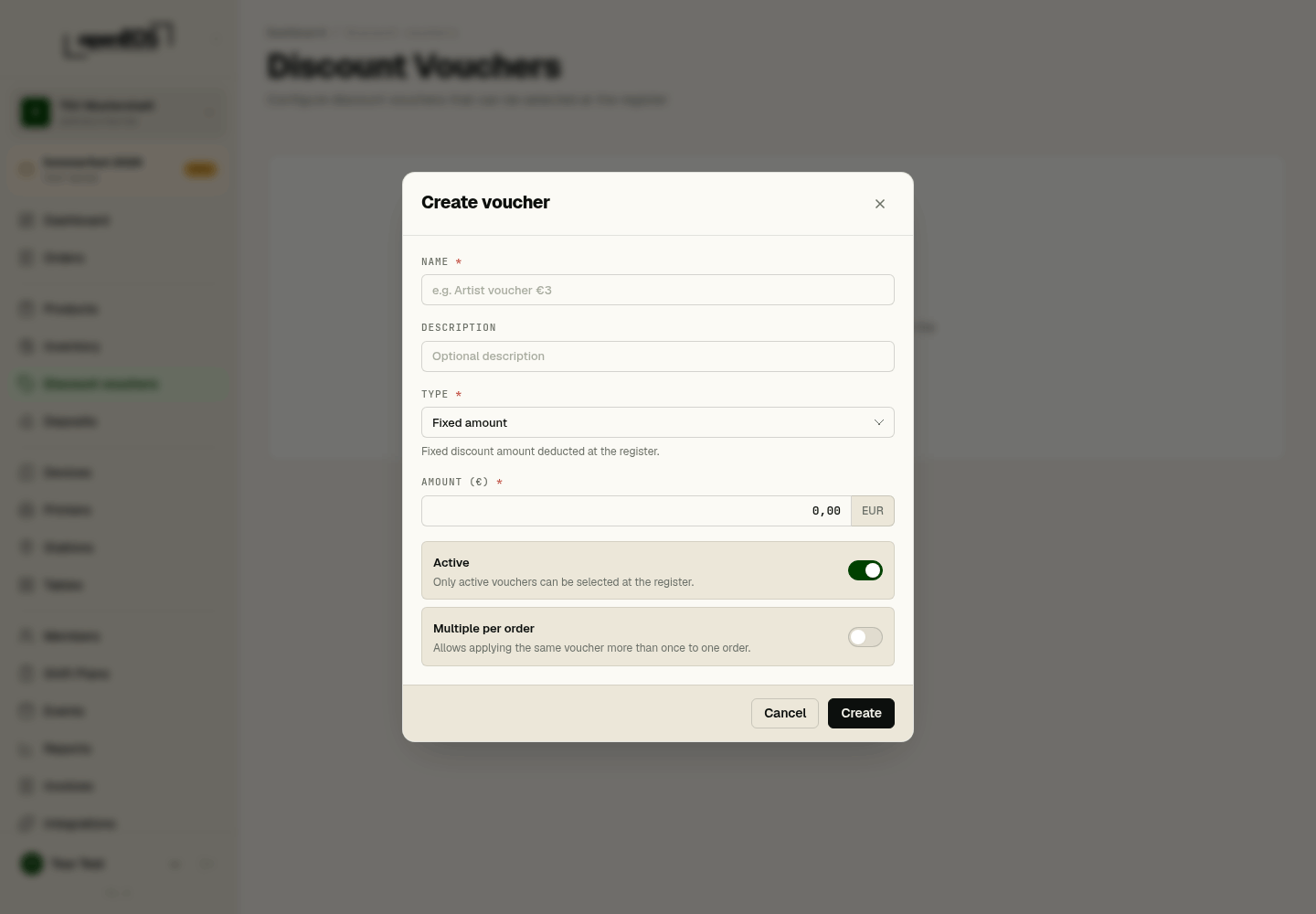 Create discount voucher