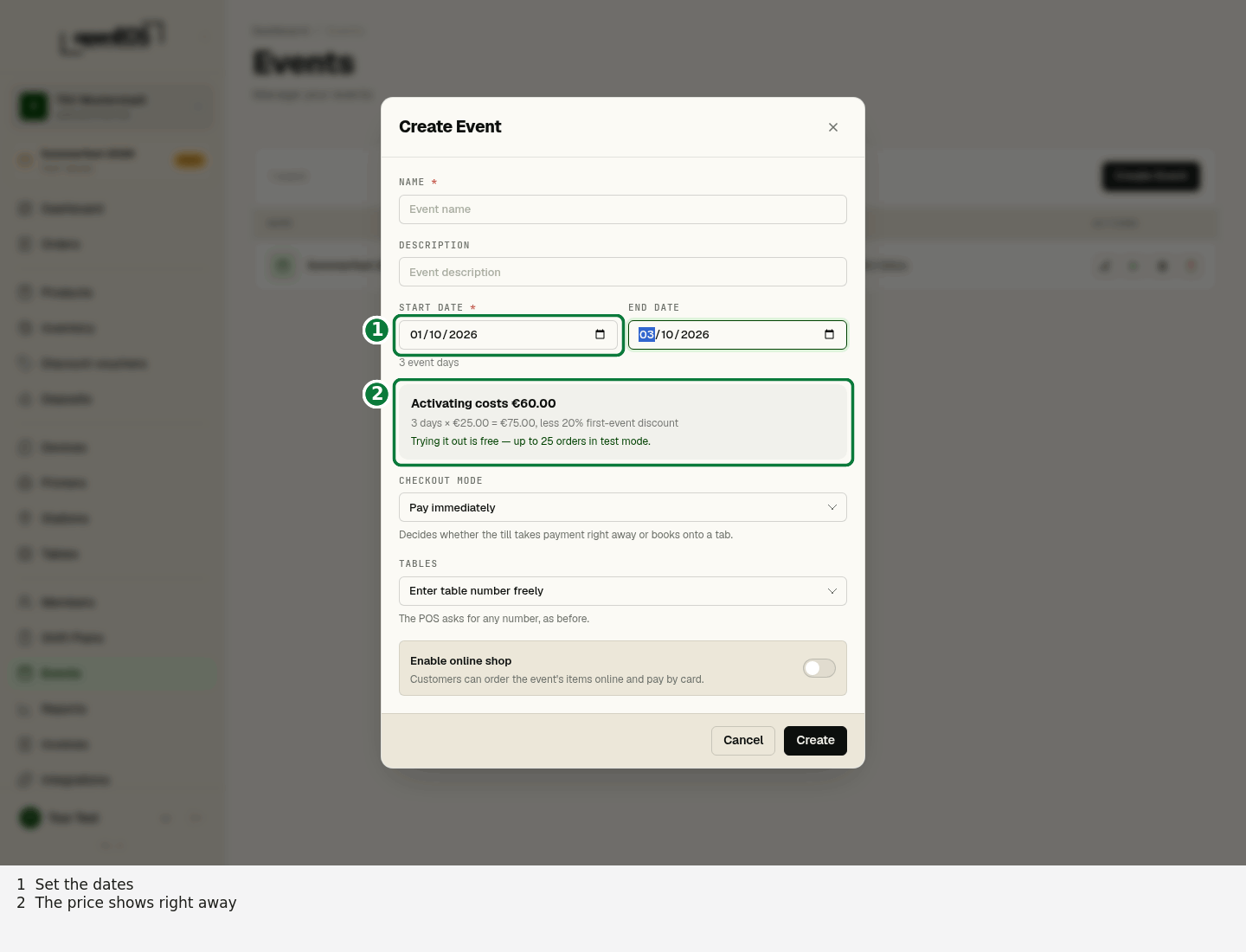 Create event