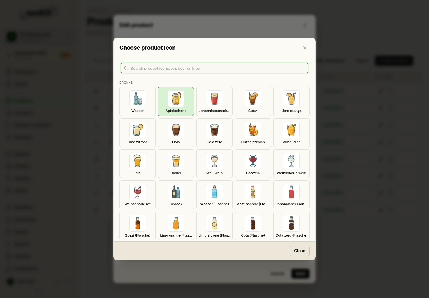 Product icon picker